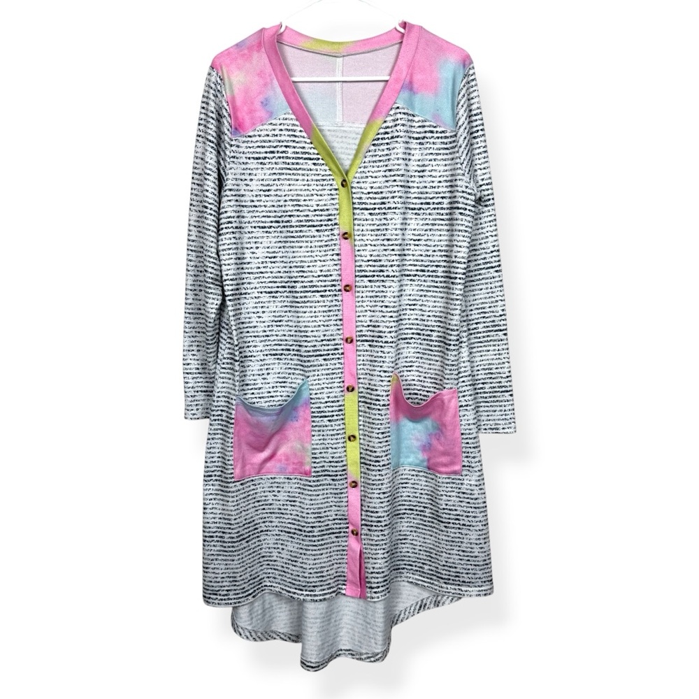 Womens Button Front Nightgown with Pockets‎ Size L